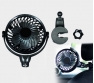 Rechargable car fan with headrest mount